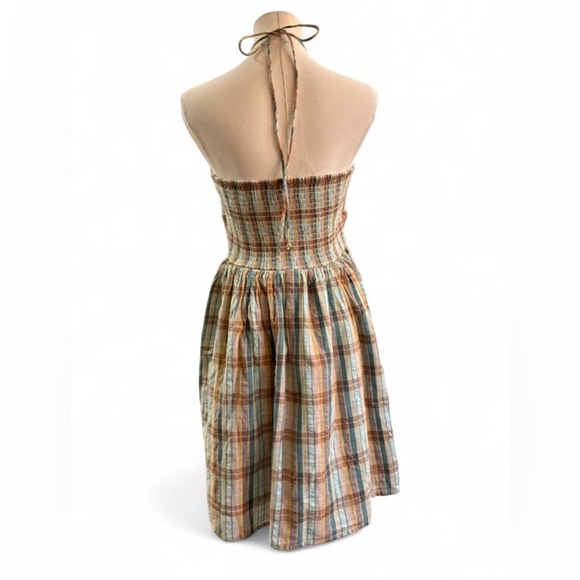 Plaid Halter Neck Dress American Eagle AE CottageCore Dainty Soft Girl - Picture 5 of 6
